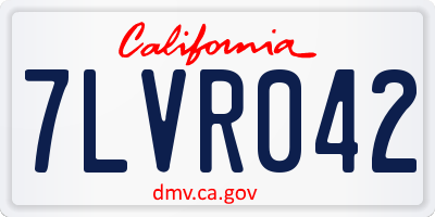 CA license plate 7LVR042