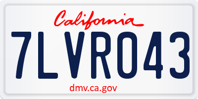 CA license plate 7LVR043