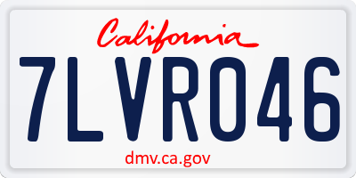 CA license plate 7LVR046
