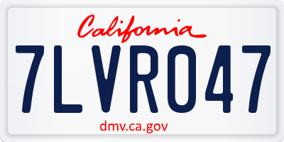 CA license plate 7LVR047
