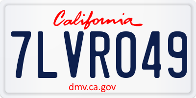 CA license plate 7LVR049
