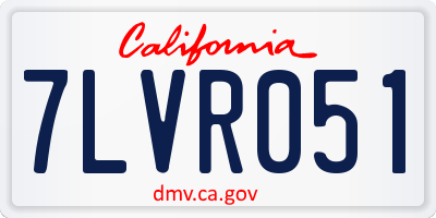 CA license plate 7LVR051