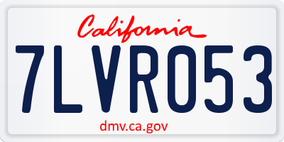 CA license plate 7LVR053