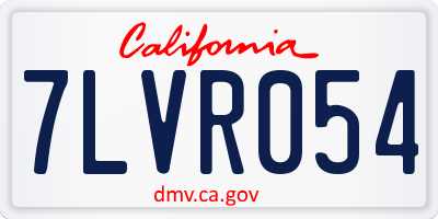 CA license plate 7LVR054