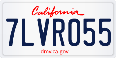 CA license plate 7LVR055