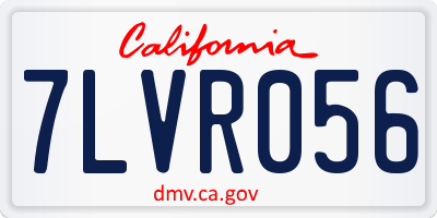 CA license plate 7LVR056