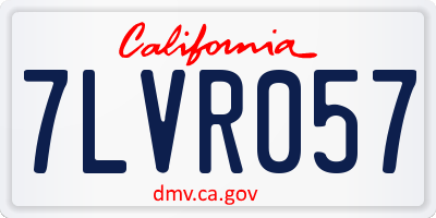 CA license plate 7LVR057