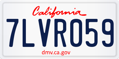 CA license plate 7LVR059