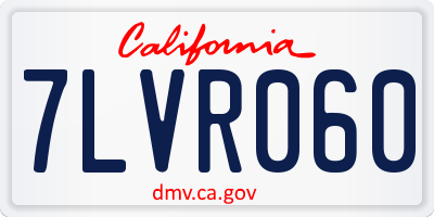 CA license plate 7LVR060