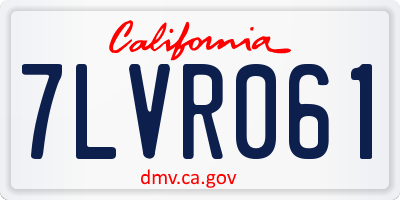 CA license plate 7LVR061