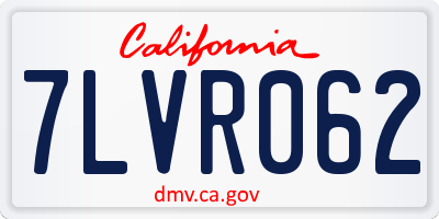 CA license plate 7LVR062