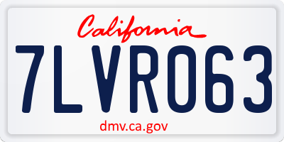 CA license plate 7LVR063