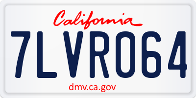 CA license plate 7LVR064