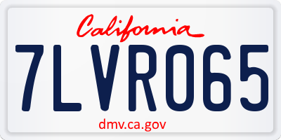 CA license plate 7LVR065