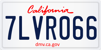 CA license plate 7LVR066
