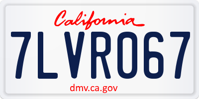 CA license plate 7LVR067