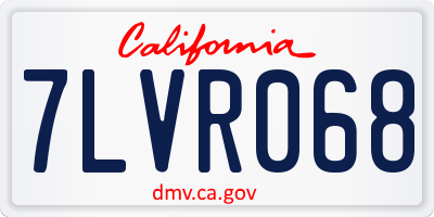 CA license plate 7LVR068