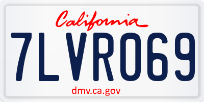 CA license plate 7LVR069