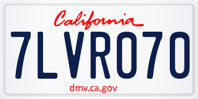 CA license plate 7LVR070
