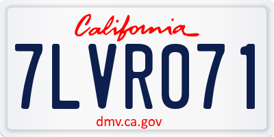 CA license plate 7LVR071
