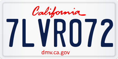 CA license plate 7LVR072