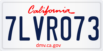 CA license plate 7LVR073