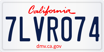 CA license plate 7LVR074