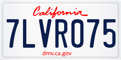 CA license plate 7LVR075