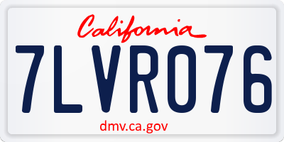 CA license plate 7LVR076
