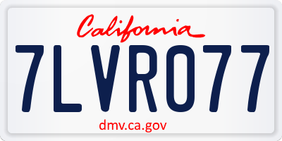 CA license plate 7LVR077