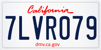 CA license plate 7LVR079