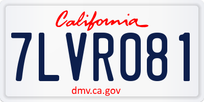CA license plate 7LVR081