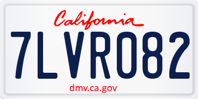 CA license plate 7LVR082