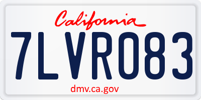 CA license plate 7LVR083
