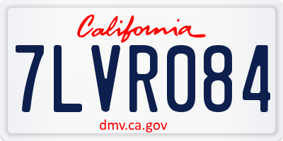 CA license plate 7LVR084