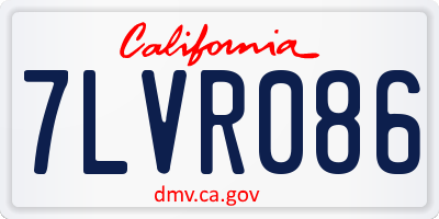 CA license plate 7LVR086