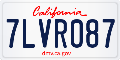 CA license plate 7LVR087