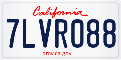CA license plate 7LVR088