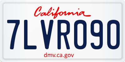 CA license plate 7LVR090