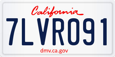 CA license plate 7LVR091