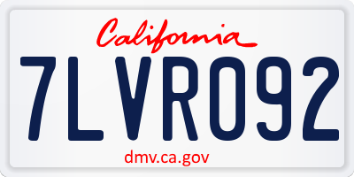 CA license plate 7LVR092