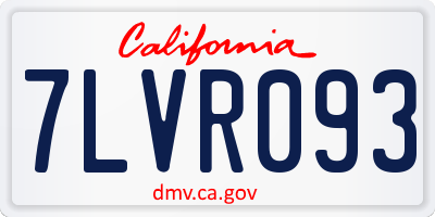 CA license plate 7LVR093