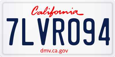 CA license plate 7LVR094
