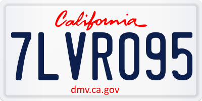 CA license plate 7LVR095
