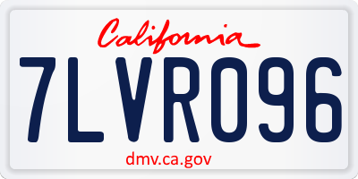 CA license plate 7LVR096