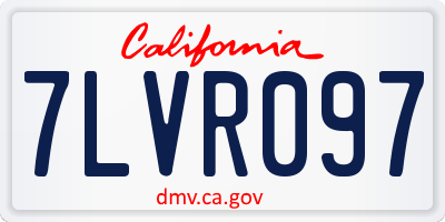 CA license plate 7LVR097
