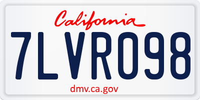 CA license plate 7LVR098