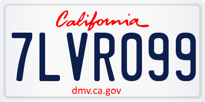 CA license plate 7LVR099