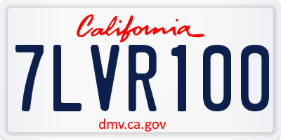 CA license plate 7LVR100