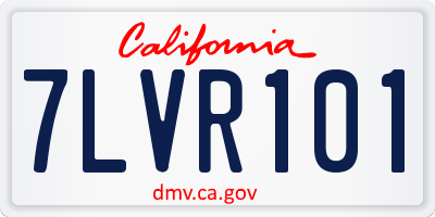 CA license plate 7LVR101